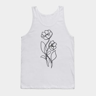 Flower Line Art Tank Top